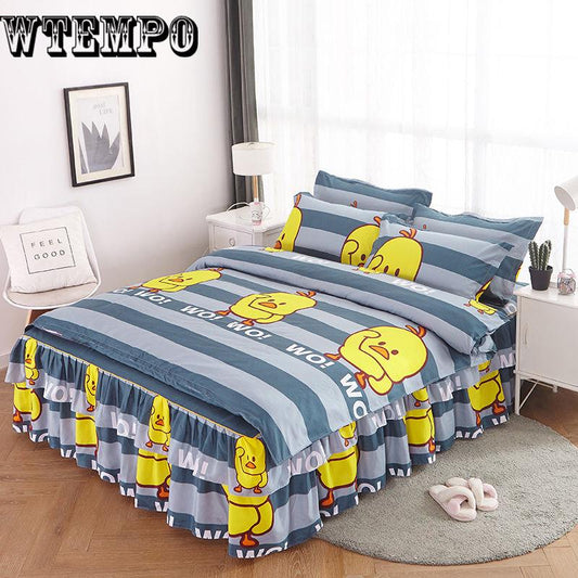 Luxury Lace Bedding Bed Skirt Set  Thick Bedspread Bed Linen Pillowcase