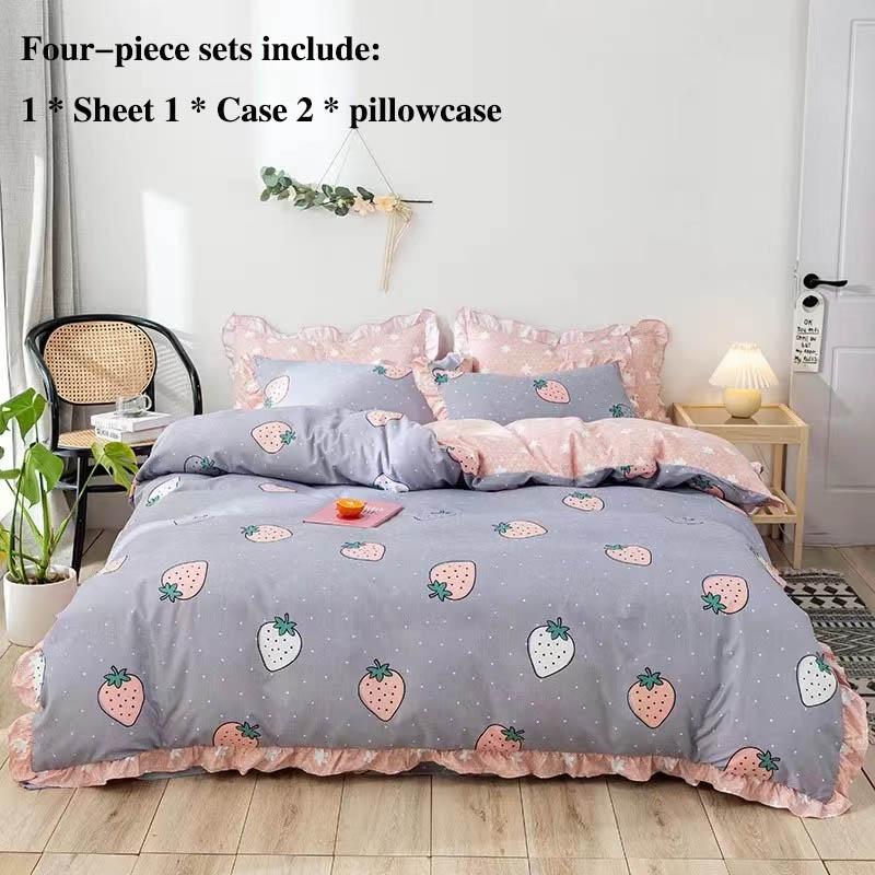 Bed Four-piece Sheets Were Sleeved In A Sleeve Set 1.8 Meters 2 Meters Bed Qingxianjie Style Home Bedding