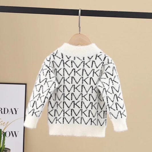Children's Sweaters Mink Wool Thickening In The Autumn Winter Child Boy's Head Warm Sweater Render Unlined Upper Garment