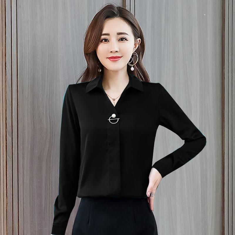 Long-sleeved Shirts Are Thin and Temperament Bottoming Shirt Women's Self-cultivation Cover Belly High-end Shirt Women's Work Clothes