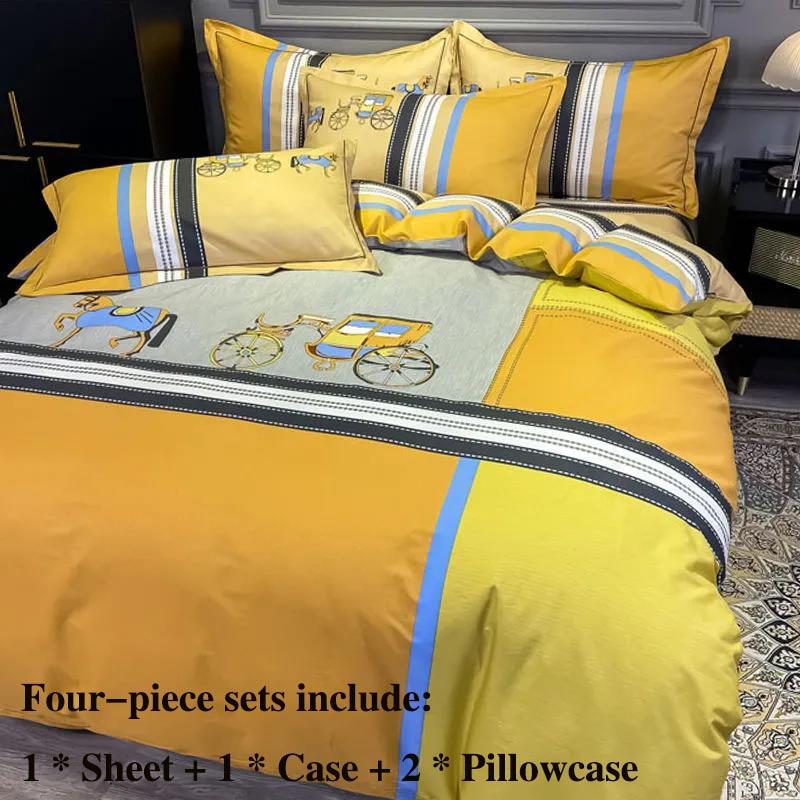 Pure Cotton Four-piece Bed Supplies Light Luxury High-grade Loaded Pillowcase Single Set 1.5 Meters 1.8 Meters Bed Supplies