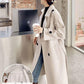 Fashion Women's Mid-length Woolen Coat Knee-length Waist Hepburn Style Thick Woolen Coat
