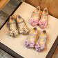 Kids Leather Shoes Girls Wedding Dress Shoes Children Princess Bowtie Dance Shoes for Girls Casual Shoes Flat Sandals