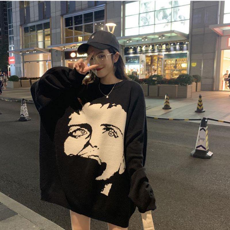 Winter Thick Sweater Pullover Loose Casual Bottoming Shirt Korean Mid-length Female Student Jacket