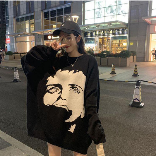 Winter Thick Sweater Pullover Loose Casual Bottoming Shirt Korean Mid-length Female Student Jacket