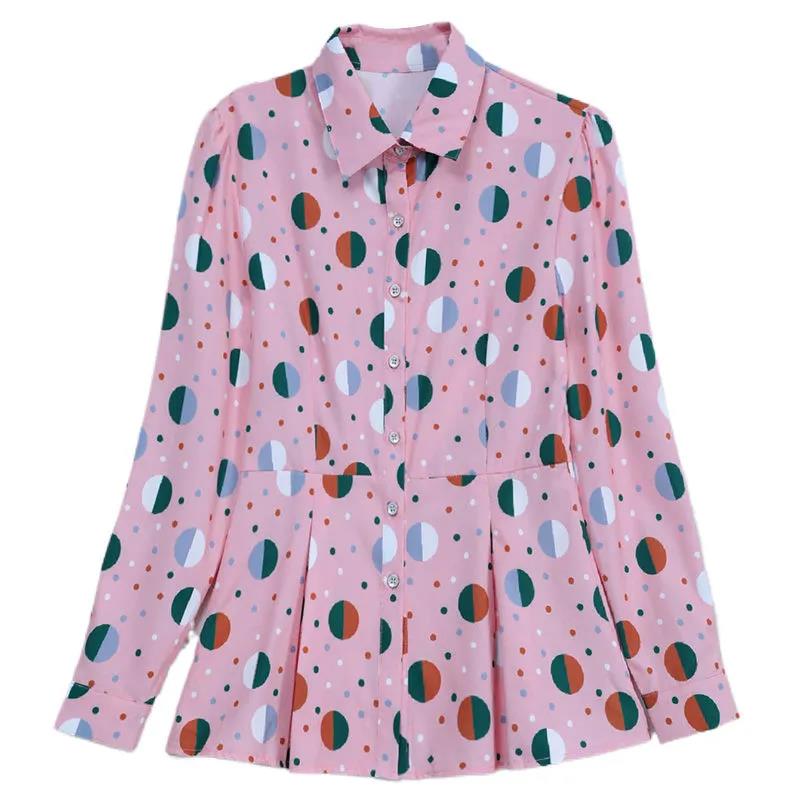 Summer Printed Button Shirt Pleated Edge Chiffon Shirt Casual T-shirt Slim Thin Cardigan Women