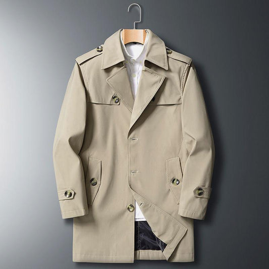 Autumn and Winter Young Middle-aged Business Men's Plus Size Casual Mid-length Jacket