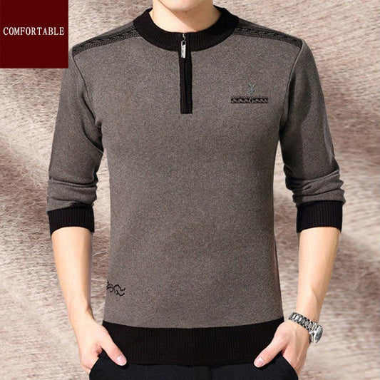 Winter Middle-aged Men's Thickened Sweater Men's Dad Thickened Plus Size Business Sweater