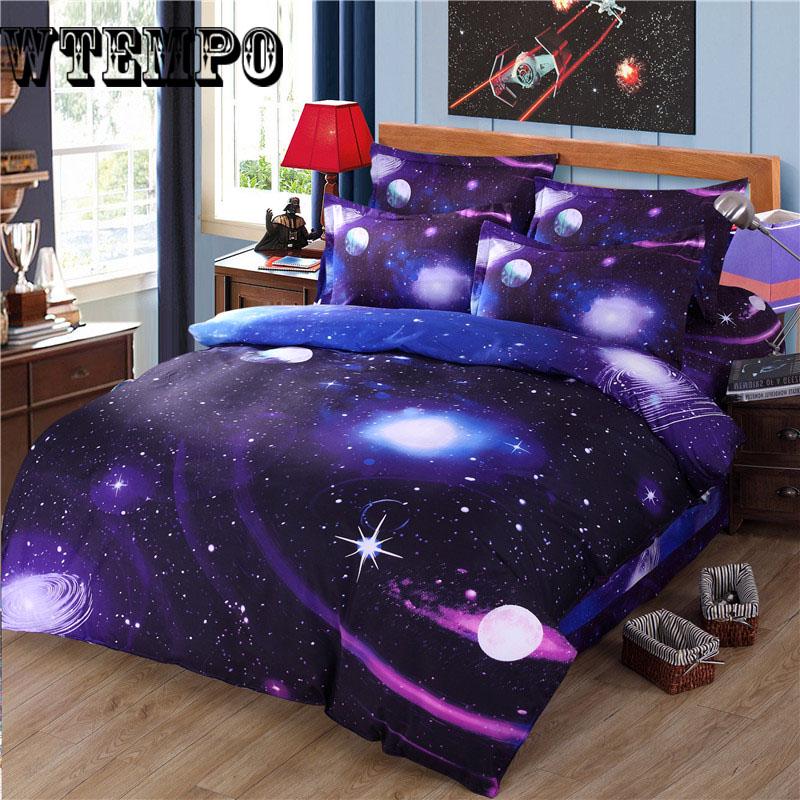 Colorful Galaxy Microfiber Duvet Cover Set Twin King Size Bed Set 3D Printed Bedding Set