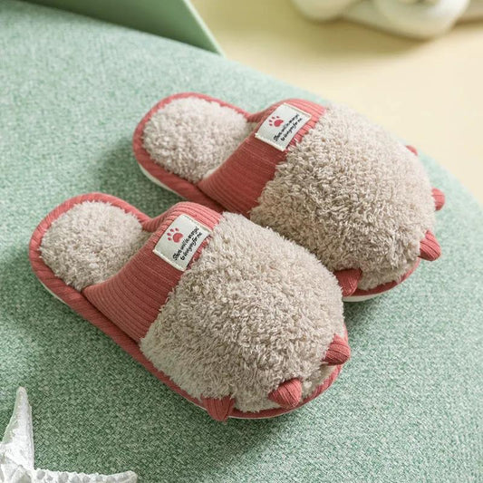 Autumn and Winter Warm Cotton Slippers with A Full Sense of Design Flat Shoes Indoor and Outdoor Non-slip Casual Slippers Light Soft Shoes