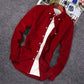 Men's Corduroy Slim Long Sleeve Shirts Solid Color Casual Tops Business Lapel Spring and Autumn Outer Tops