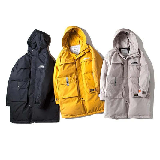 2021 Winter New Plus Size Men's Casual Warm Jacket Men's Long Down Jacket