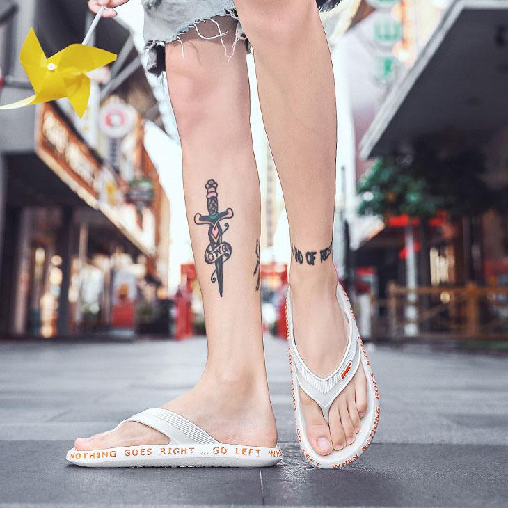 Men's and Women's Spring Summer Outdoor Printing Beach Slip-on Slippers Large Size Non-slip Indoor Bathroom Flat Couple Slippers
