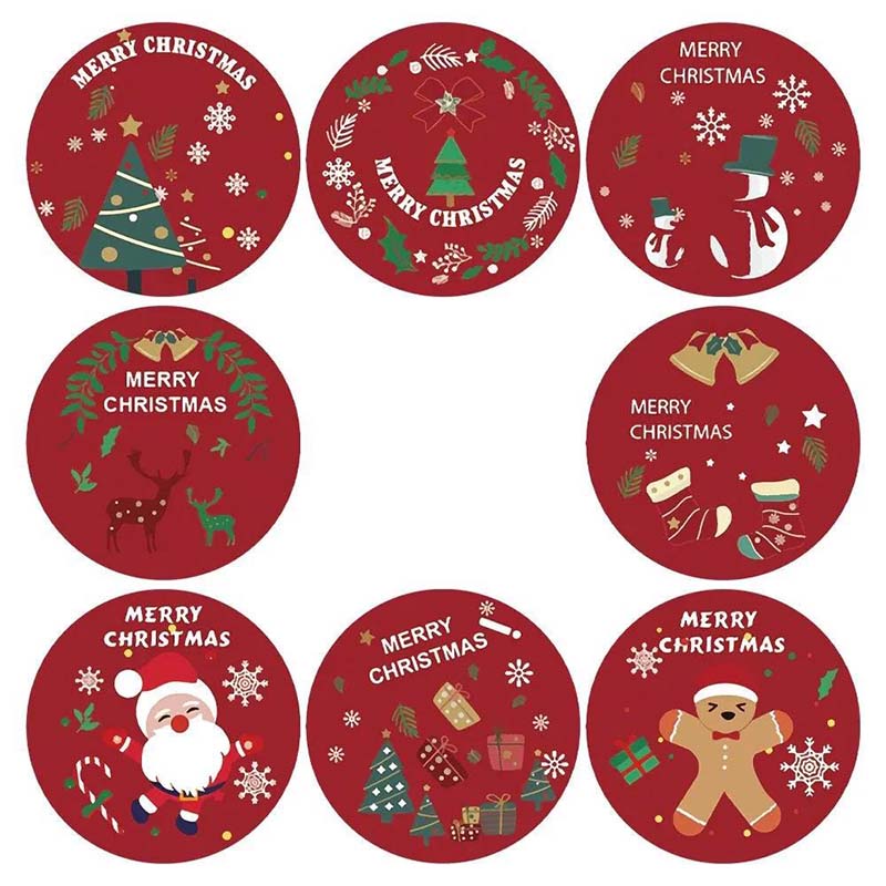 500 Christmas Stickers/roll Kindergarten Baby Bonus Stickers Students Decorate Christmas Gift Box Gift Stickers