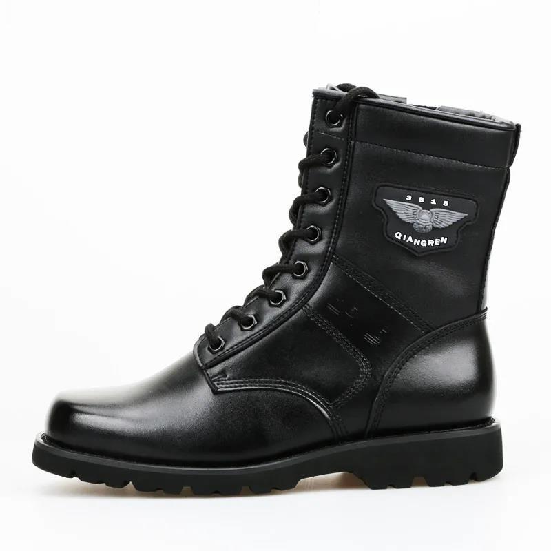 Men's Training Boots Combat Boots High-top Leather Wool Boots Outdoor Tooling Boots Single Boots Martin Boots