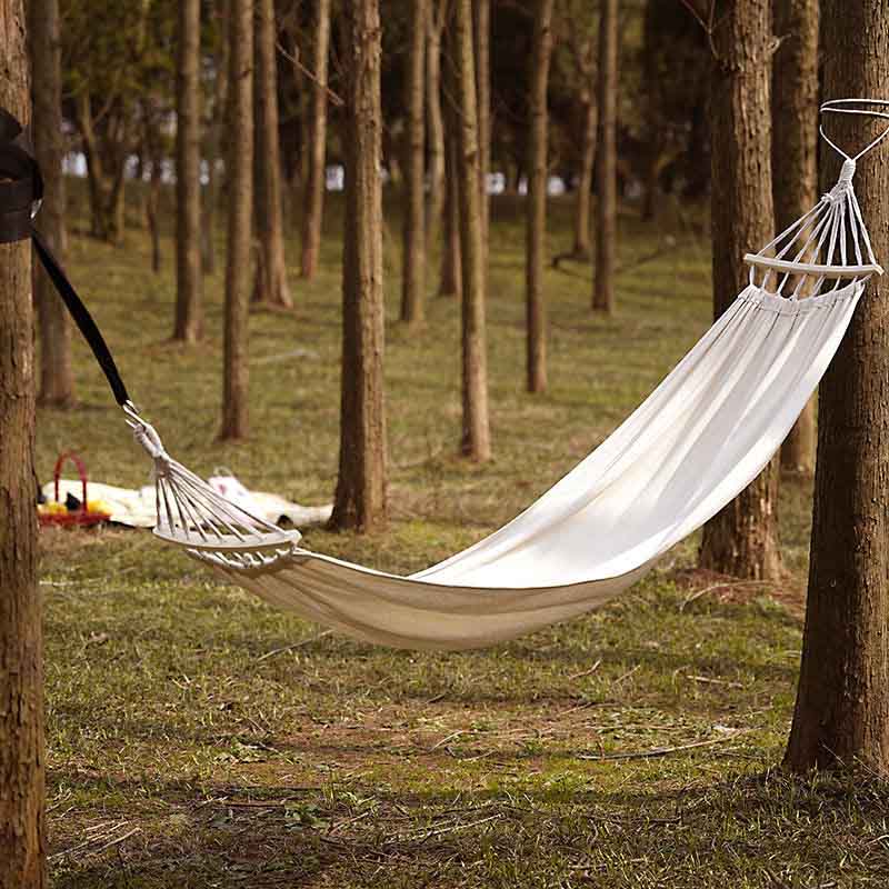 Outdoor Hammock Anti-rollover Thickened Canvas Swing Adult Sleeping Chair Indoor Leisure Camping Beach Hanging Basket
