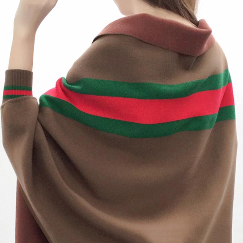 Thicken and Increase Cashmere Feel Long Tassel Shawl Knitted Cardigan Striped Sweater Coat Warm Wrap Women Spring and Autumn