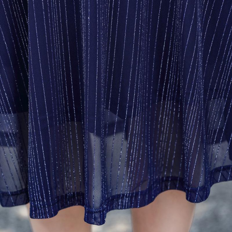 Women's Casual Print Color Three Quarter Sleeve O-Neck Long Unregular Silk Dress