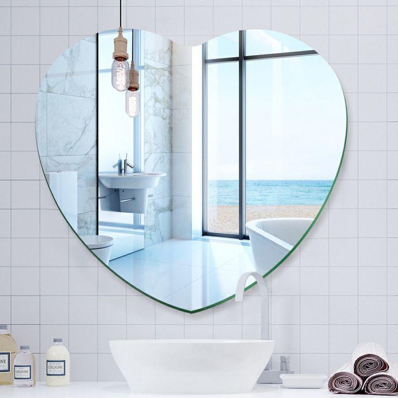 Irregularly Shaped Mirror Wall-mounted Bathroom Mirror Safe Explosion-proof Sleek Without Paddles