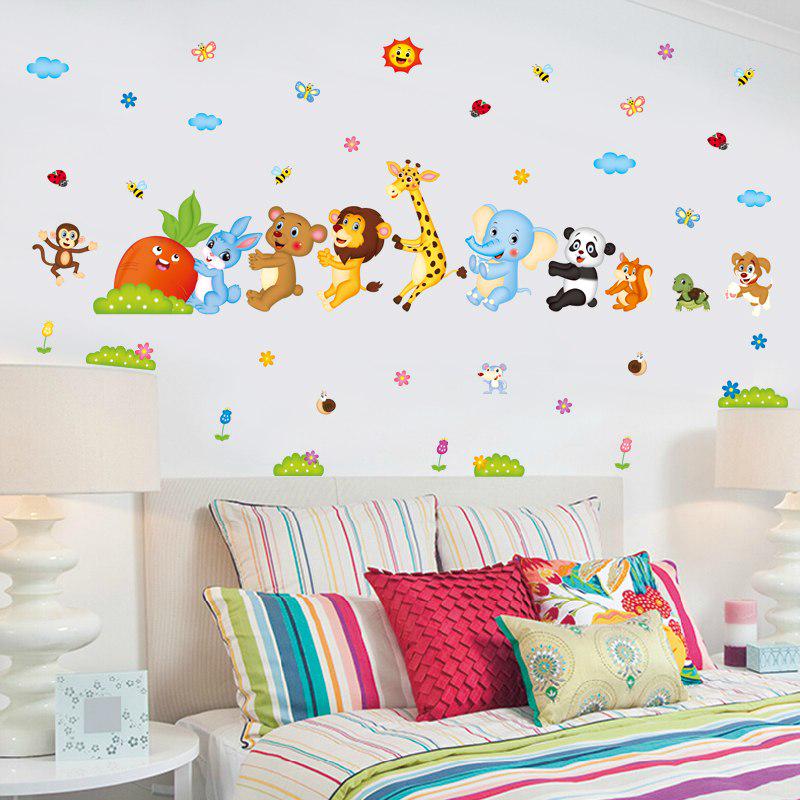 [Wall sticker] butterfly wall animals panda giraffe elephant flowers cartoon wall stickers for kids