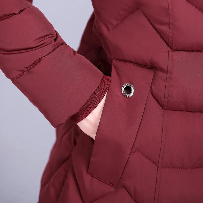 Long Over-the-knee Thick Cotton-padded Jacket Middle-aged and Elderly Winter Jacket Cotton-padded Jacket Plus Size Cotton-padded Jacket for Ladies
