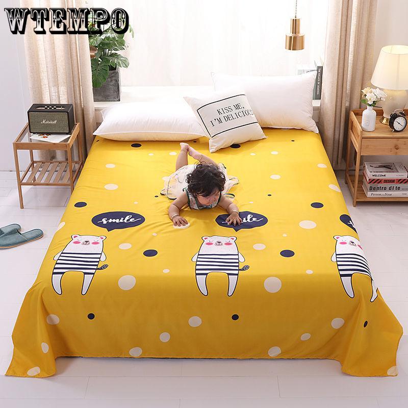 Flower Pattern Bed Sheet One-piece Four Seasons Universal Cotton Household Sheets Queen Size Bedding