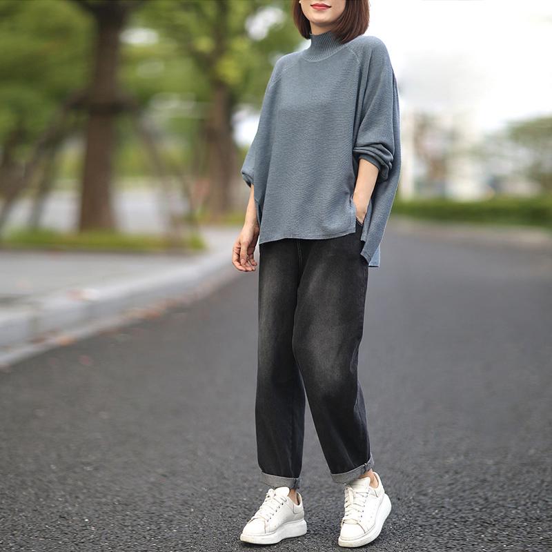 Sweater Women Oversize for Women Warm Winter and Autumn Long Sleeve O-neck Solid Color Stylish