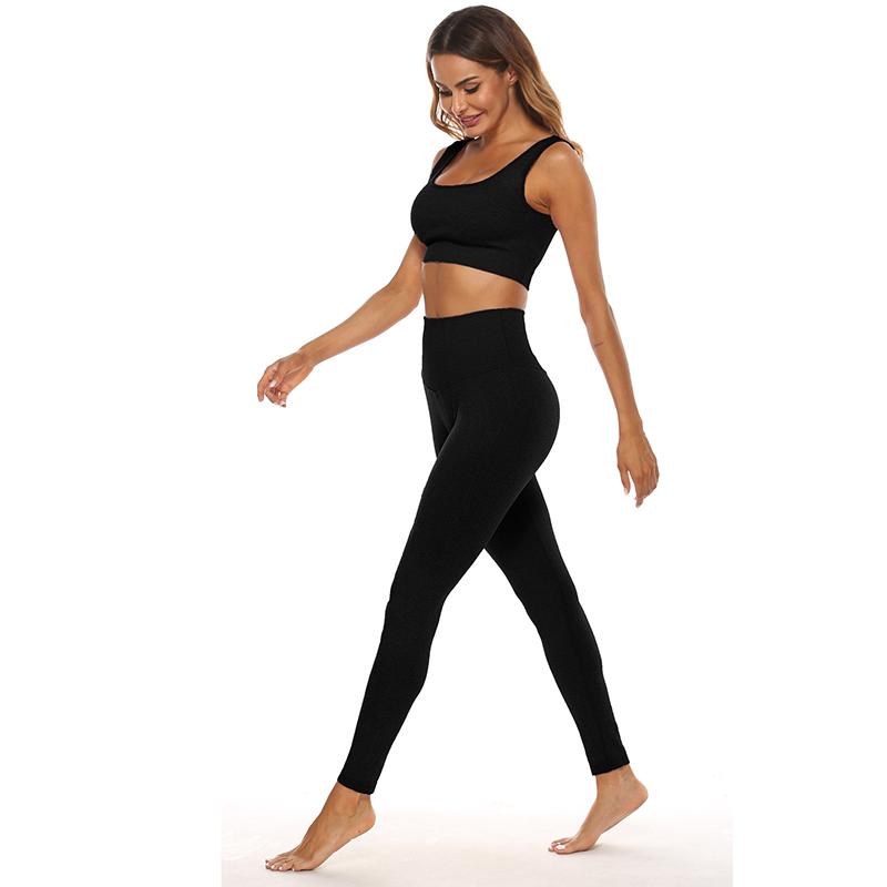 Women's Yoga Clothing Set Seamless Thread U-Shaped Beautiful Back Sports Bra Tight Hip Lift Yoga Pants Set Gym Training Set Sports Suit