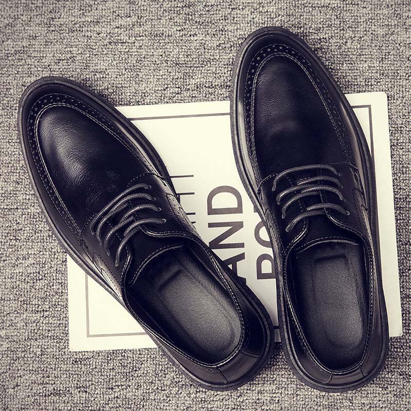Leather Shoes Men's Anti-skid Black Casual Leather Shoes Men's Trend Business Work Men's Shoes