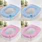 Winter Warm Toilet Seat Cover Closestool Mat 4Pcs Washable Bathroom Accessories Knitting Pure Color Soft O-shape Pad Bidet Cover