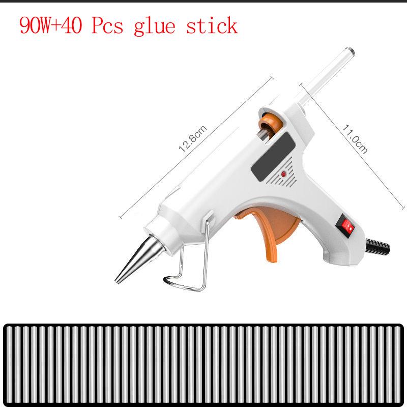 White Electric-hot Melt Gun Household DIY Repair Tool 90W Mini Glue Gun Student Tool Use 7mm Glue Stick