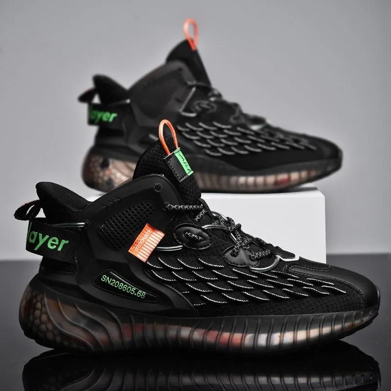 Men's Spring Coconut Shoes All-match Casual Shoes Summer Large Size Sports Running Shoes Students Flying Woven Shoes Casual Mesh Shoes