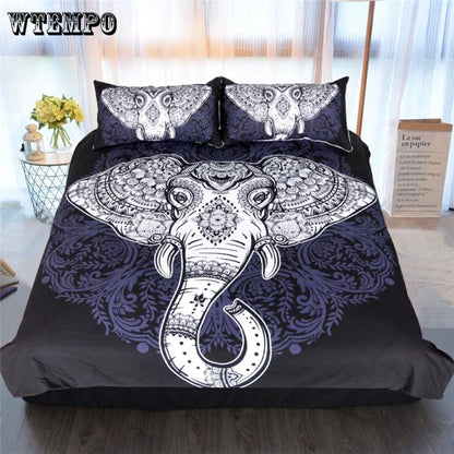 3pcs Nordic Bed Cloth Elephant Bed Linens Bed Cover Set Pillowcase Pillow Sham 3D Duvet Cover