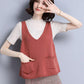Women's Autumn and Winter Sweater Vest Vest Loose Large Size Short Sleeveless Sweater Outer Wear Vest Women