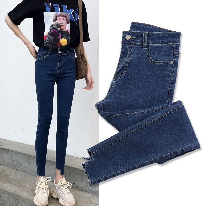 Women Jeans High Waist Button Skinny Elastic Pocket Jeans Female Casual Plus Size Pencil Jeans