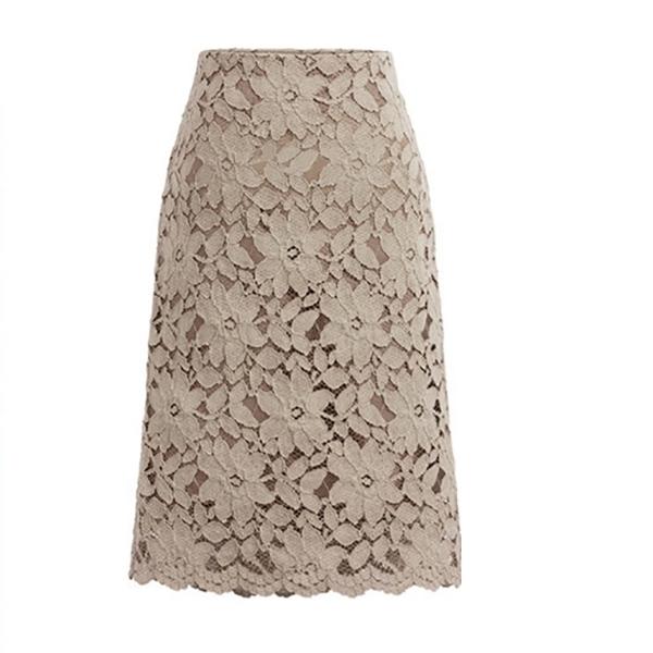 S-XXXXXL Women Sexy Lace Tight A-line  Printed Short Skirt Knee-length Zippe Club Casual Home Office