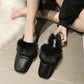 Artificial Plush Cotton Slippers Full Design Flat Shoes Warm Autumn and Winter Casual Shoes