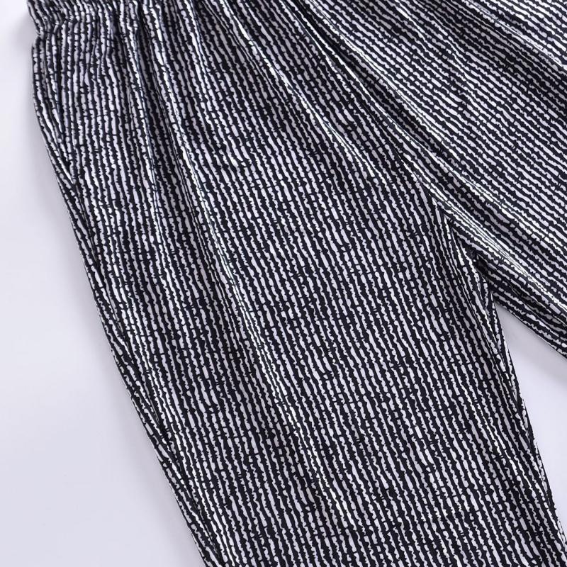 Summer Thin Section Cold Silk Middle-aged and Elderly Pants Women Casual Pants Women High Waist Loose Elastic Large Size Pants