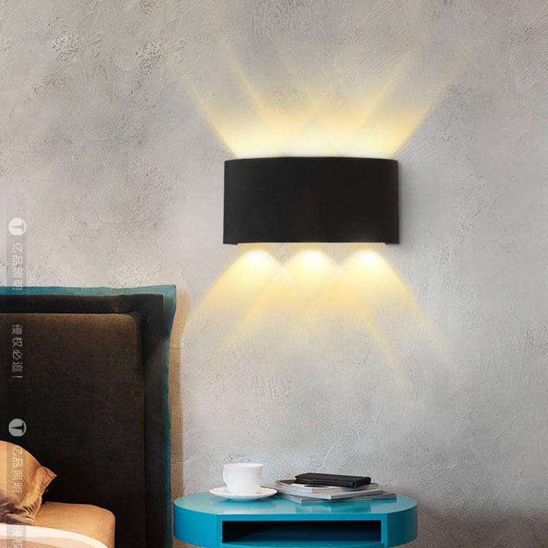 Nordic Led Wall Lamp Aluminum Outdoor Indoor White Black Stairs Bedroom Bedside Bathroom wall Light