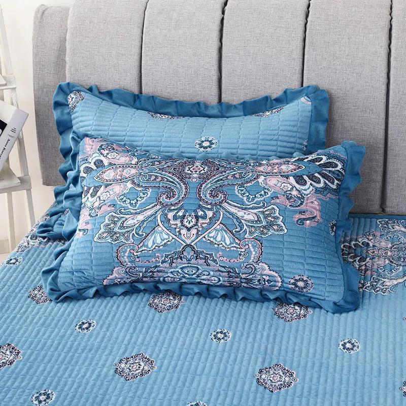 Crystal Suede Pillowcase Thickened Quilted Single and Double Pillowcases A Pair of Bedroom Bedding 48*74cm