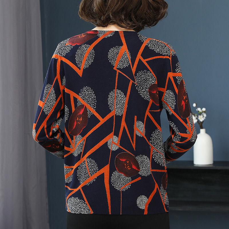 Spring  Autumn Women Short Polka Dot Printed Sweater OL Style Wool Sweater Warm Jumper Top Plus Size Pullover Sweater Outwear