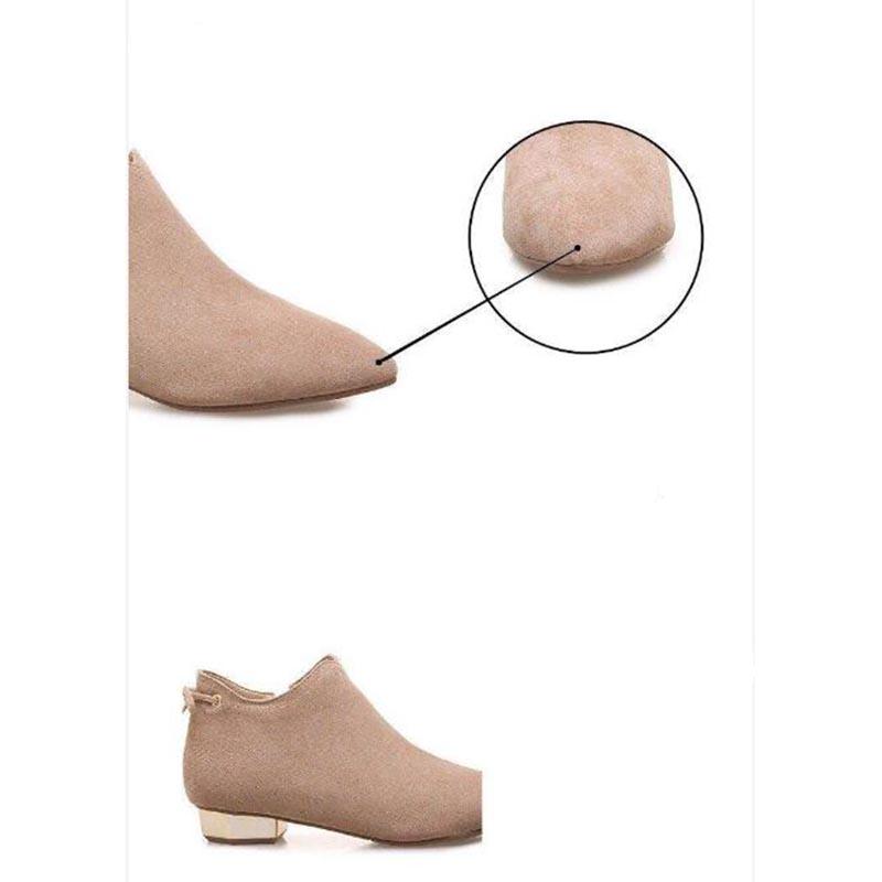 Women's Boots High Heel Warm Pu Zip Pointed Toe Ankle Chelsea Shoes Thick Heel Fashion