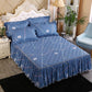 3pcs/set Korean Queen-size Bed Skirt Thick One-piece Bed Sheets Cute Princess Style Sheets