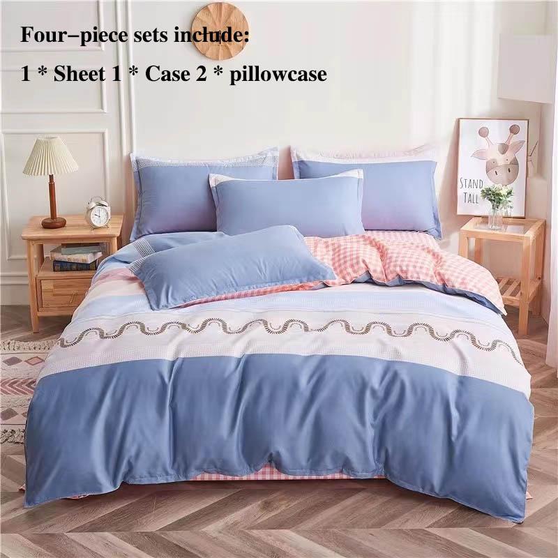Bed Four-piece Sheets Were Sleeved In A Sleeve Set 1.8 Meters 2 Meters Bed Qingxianjie Style Home Bedding