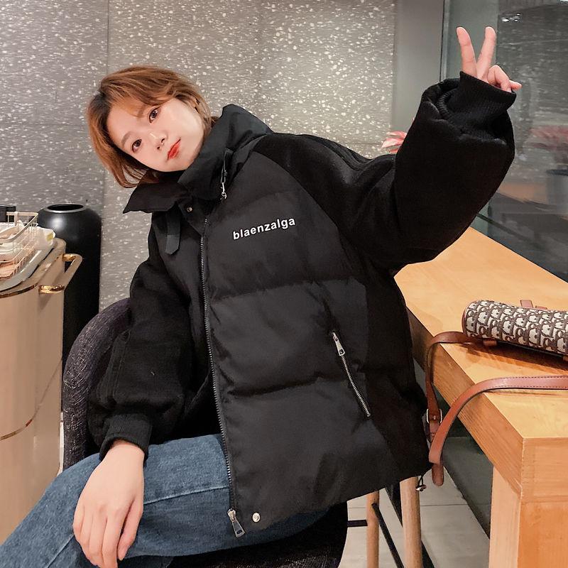 Winter Padded Jacket Women's Loose Short Cotton-padded Jacket Stand-up Collar Capless All-match Padded Jacket Jacket Winter Thick Warm Jacket