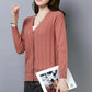 Spring and Autumn Thin Knit Sweater Cardigan Short V-neck Top Long Sleeve Outer Female Jacket