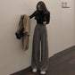 Sexysexy Spring Autumn Female Solid Wide Leg Pants Women Full Length Pants Ladies High Quality Simple Casual Straight Pants
