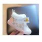 Baby Cotton Shoes, Boys' Shoes, Soft Soled Shoes, Autumn and Winter Infant Walking Shoes, Girls' Plush Warm High Top Shoes