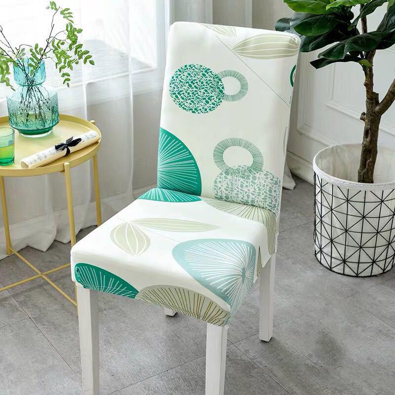 Printed Stretch Chair Cover In Hotel Restaurant One-piece Chair Cushion Seat Back Cover Dining
