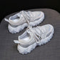 Sports Shoes Women Spring All-match Thick-soled Breathable Casual Shoes Mesh Sports Shoes Comfortable and Light